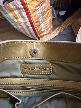 Marta Ponti Metallic Gold Shoulder Bag